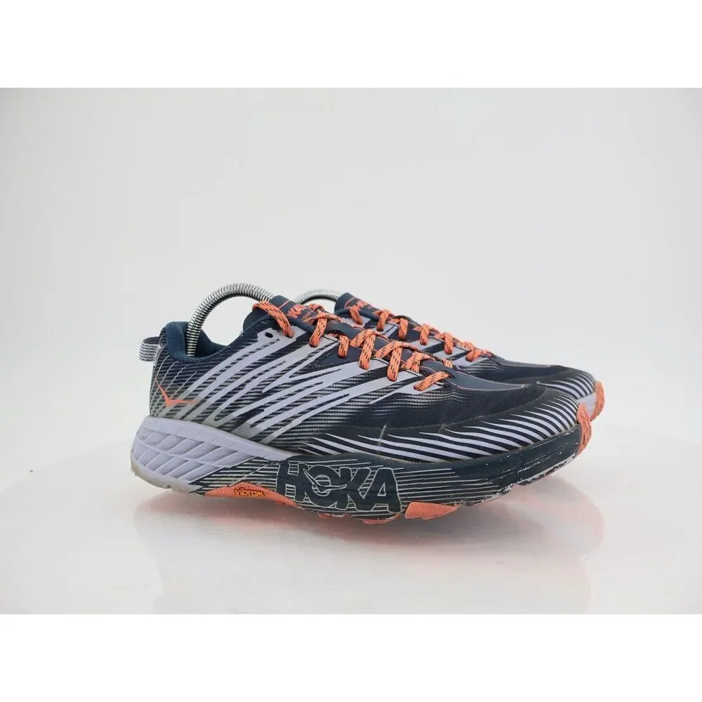 Hoka One One Speedgoat 4 Women's Size 9.5 Running Shoes Orange Blue * see desc